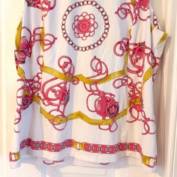 Women’s J. McLaughlin Sleeveless Polyester & Spandex Red & Gold Top Size XL - Picture 4 of 8